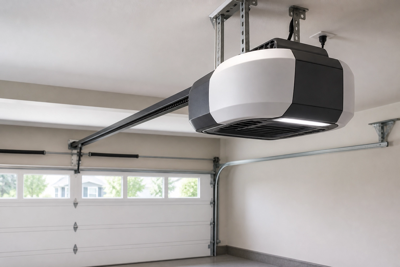 Chamberlain chain-drive garage door opener and rail