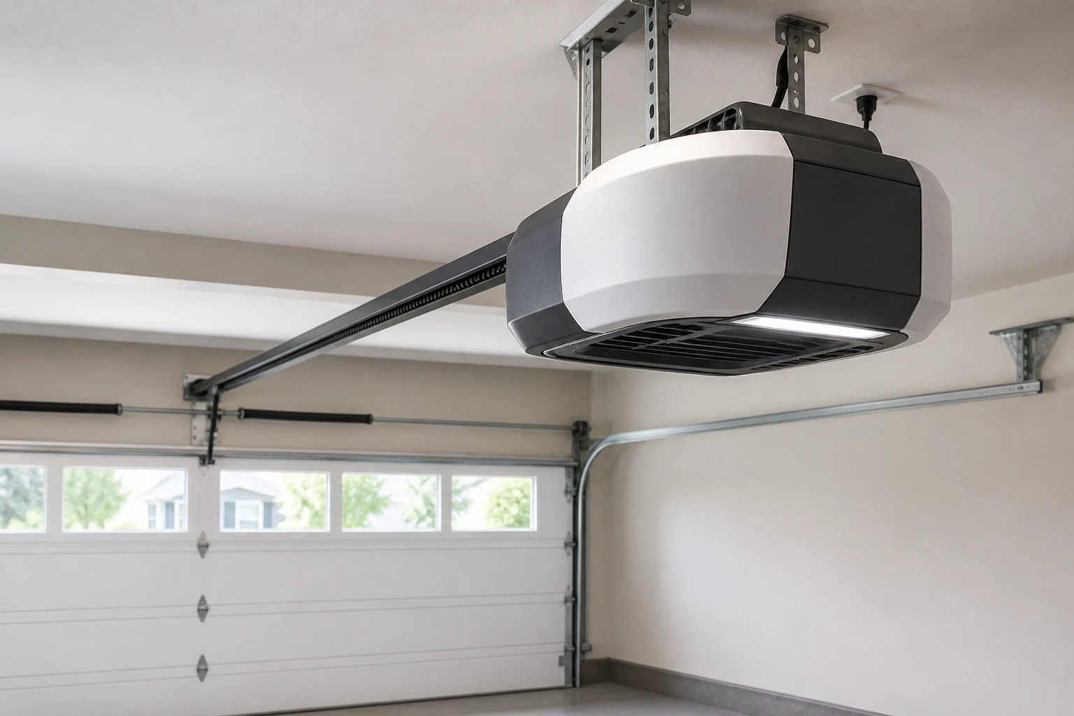 Chamberlain chain-drive garage door opener and rail