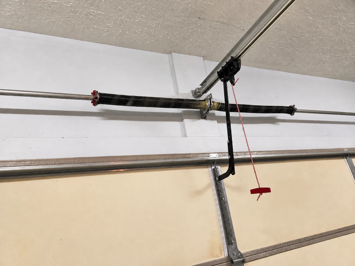 Completed torsion spring replacement