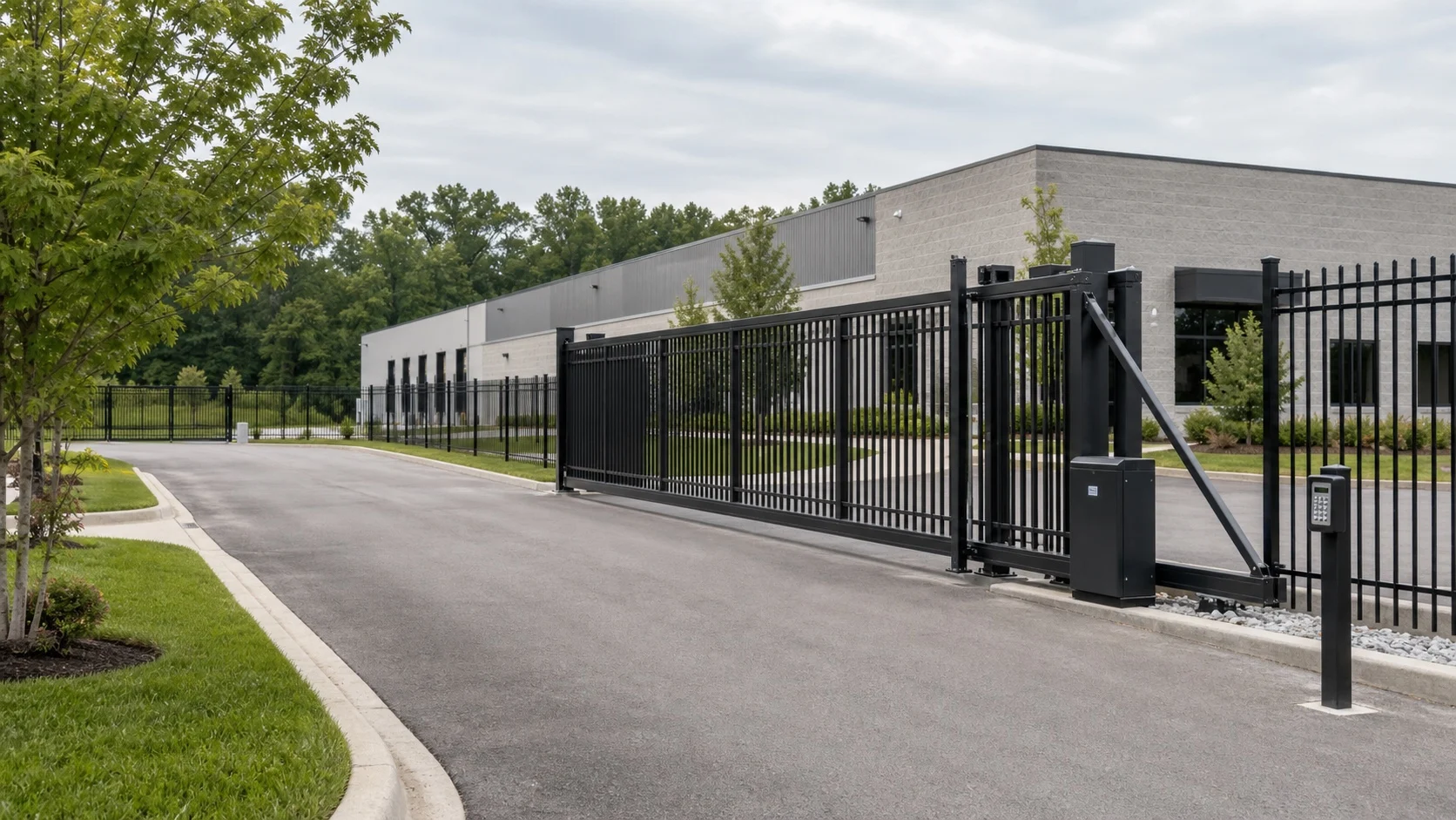 Controlled commercial vehicle and pedestrian entrance
