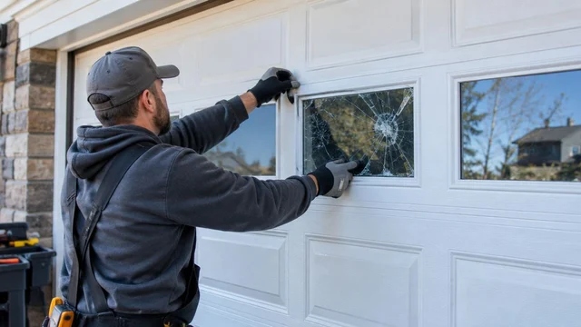 Can cracked garage door window glass be replaced in Lexington?