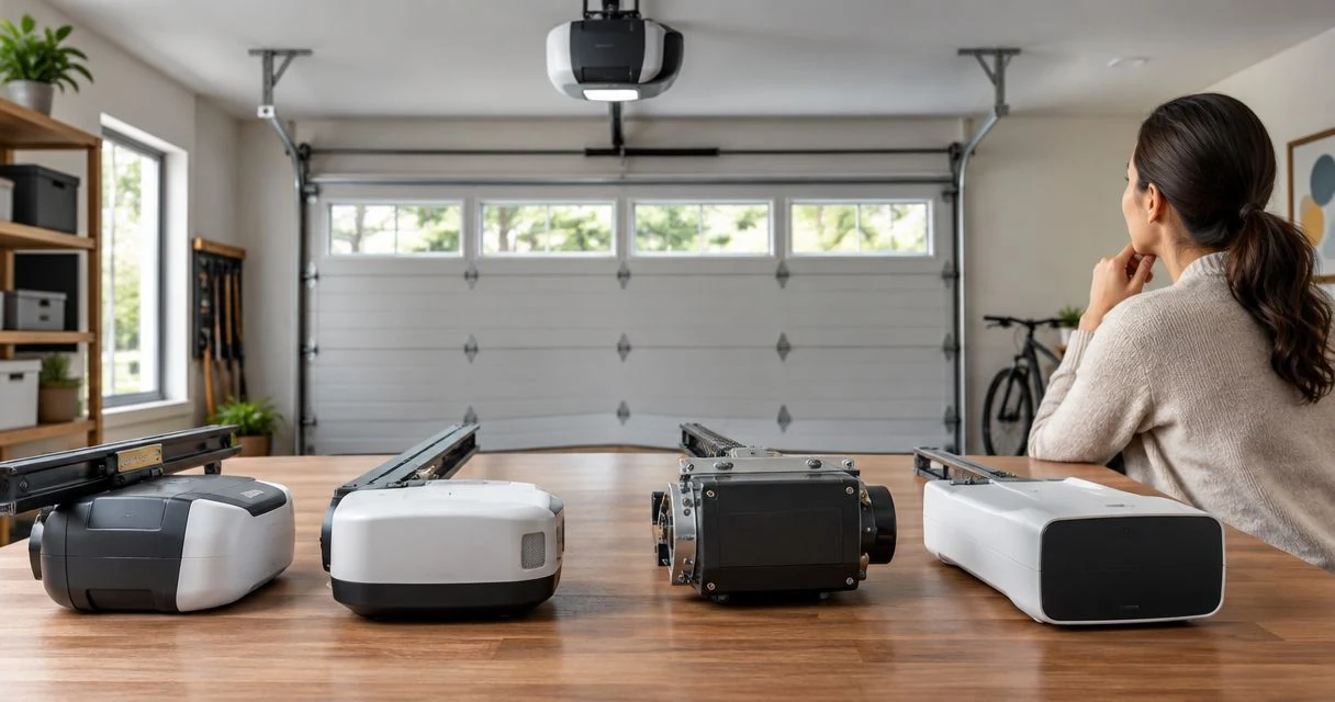 Garage door opener drive types ranked by noise level