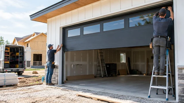 How long does new-construction garage door installation take in Kentucky?