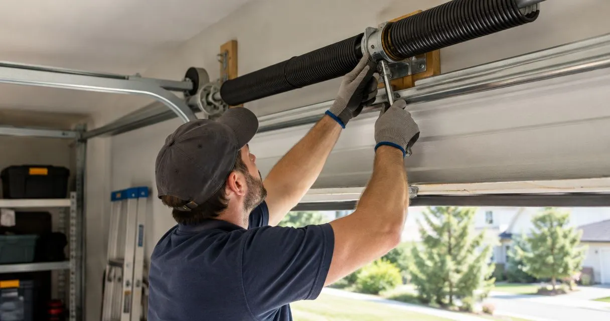 Can a garage door spring be replaced without new cables in Edgewood, KY?