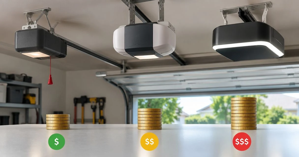 Garage door opener drive types ranked by price