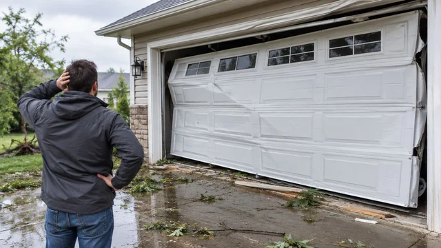 Should a storm-damaged Northern Kentucky garage door be replaced?