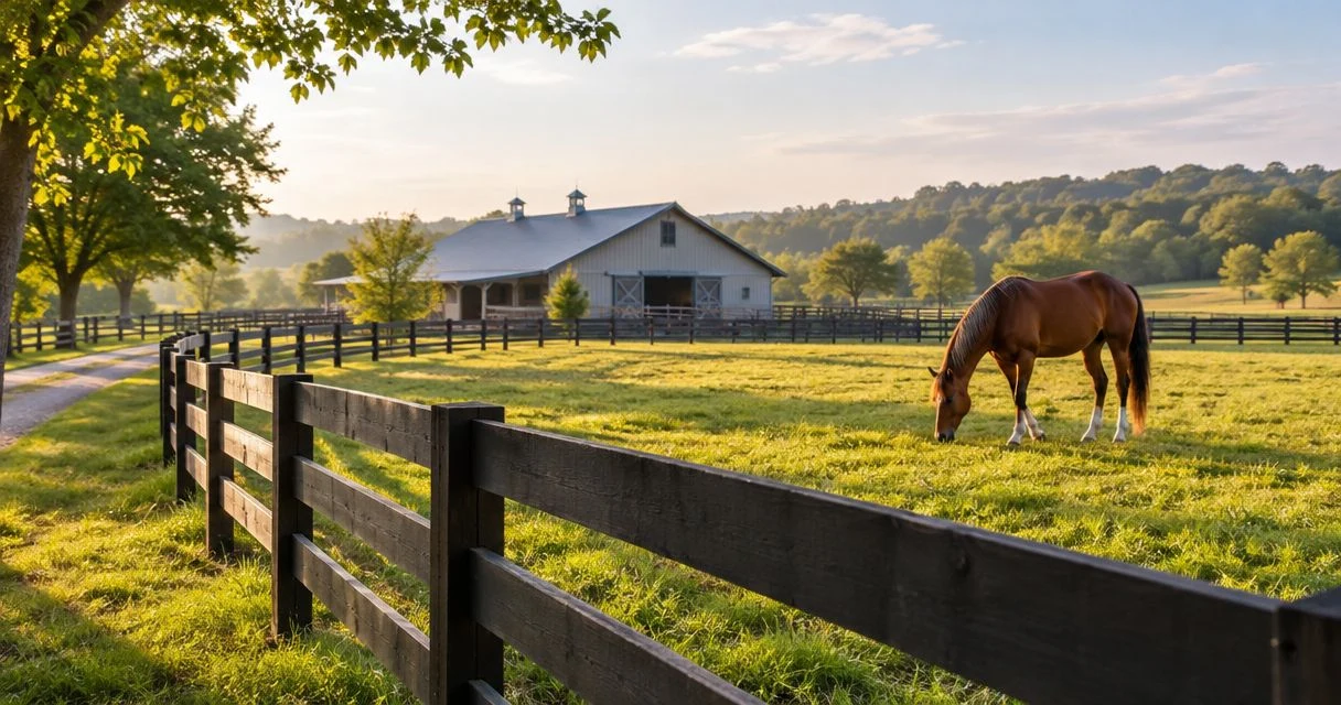Fencing for horse farms in northern Fayette County