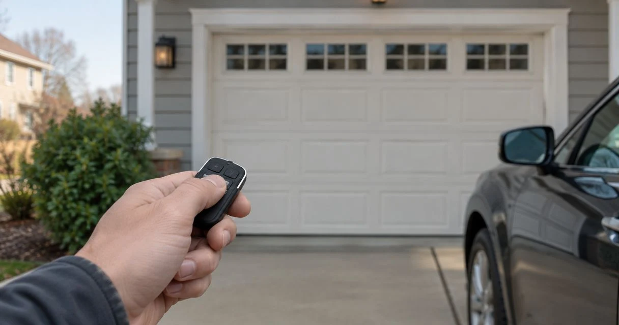 Why does a garage door remote work only up close in Hebron, KY?