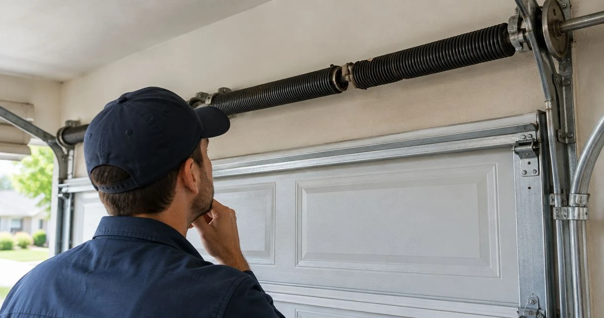 Is it safe to use a garage door with a broken spring in Shelbyville, KY?
