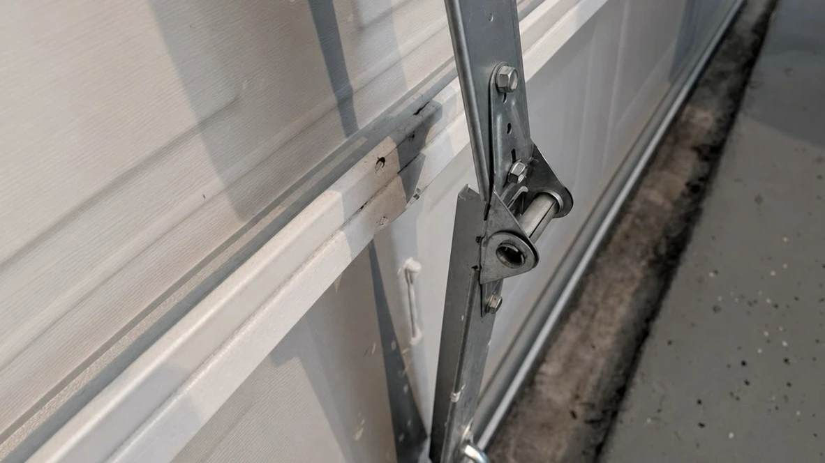 Worn hinge with an empty roller socket before replacement