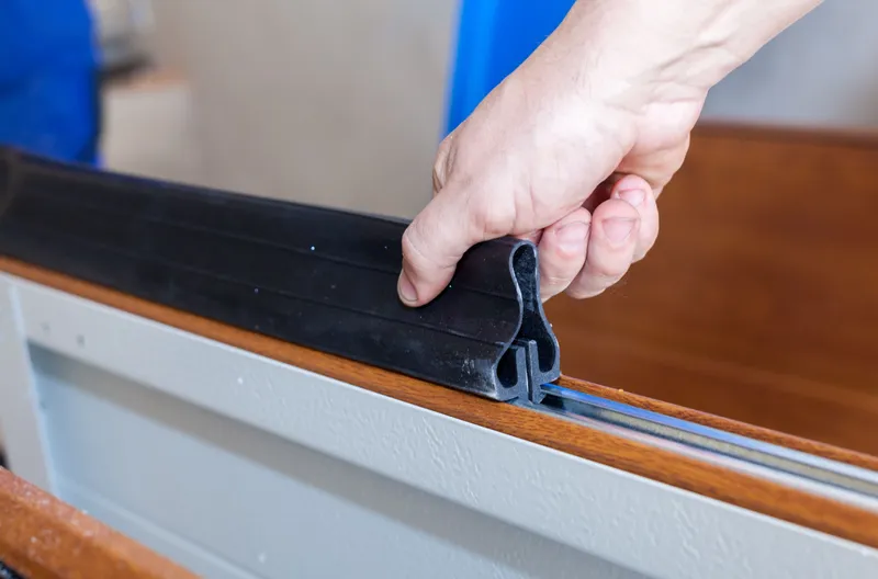 Garage door bottom seal weatherstripping replacement service